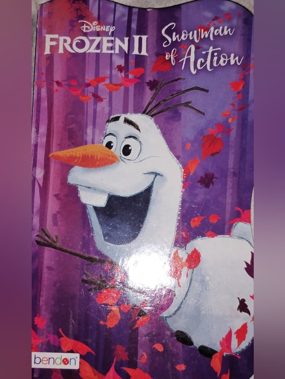Disney Frozen II Olaf Snowman of Action Book – White, Orange, Purple & Red
